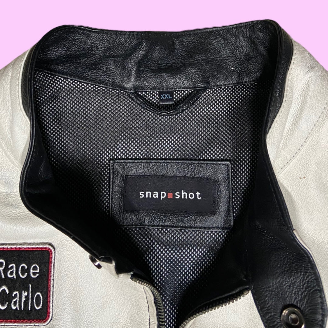 Vintage Monte Carlo motor race leather jacket - 2XL