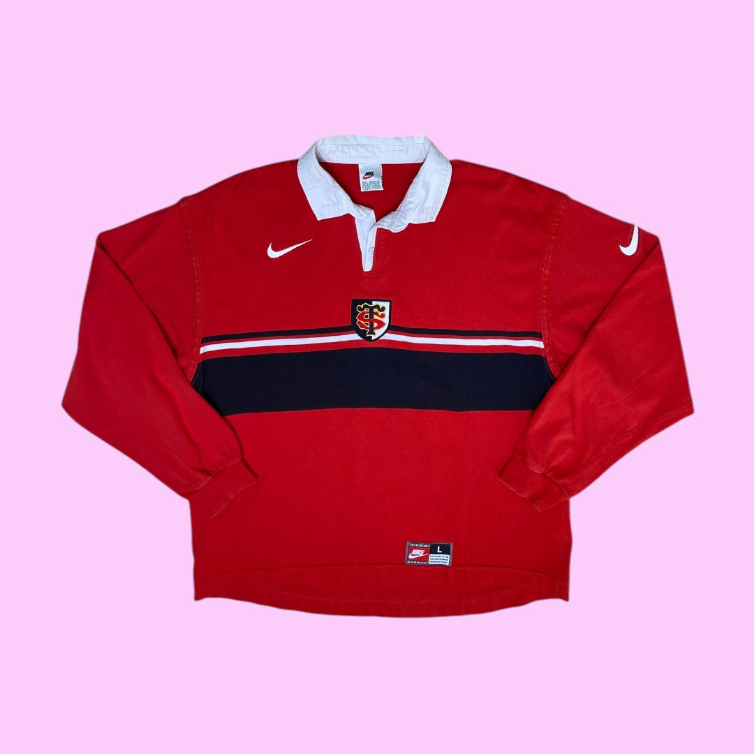 Vintage Nike Stade Toulousain Rugby polo - L