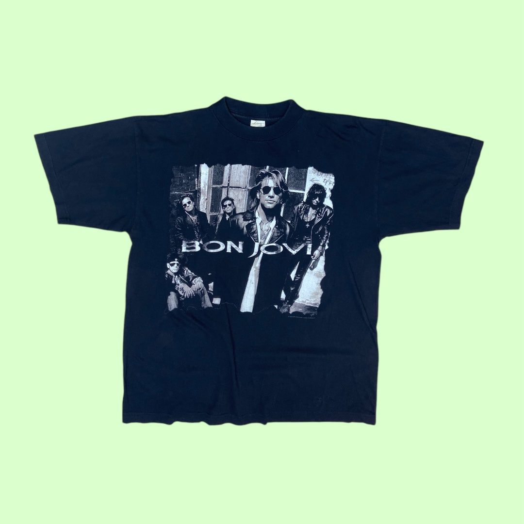 vintage 90s BON JOVI KEEP THE FAITH WORLD TOUR 1993 2 SIDED