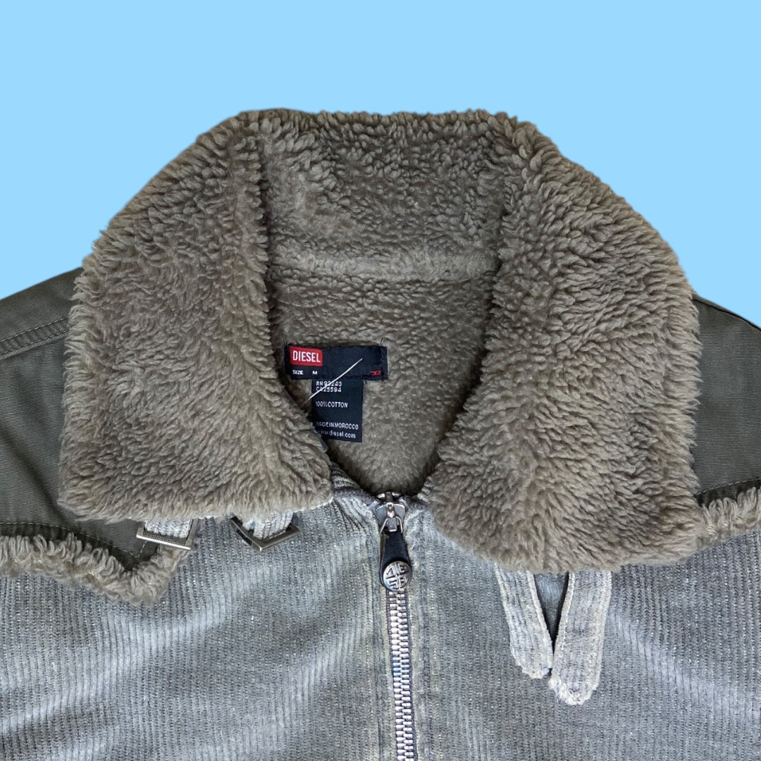 Vintage Diesel corduroy aviator jacket - M