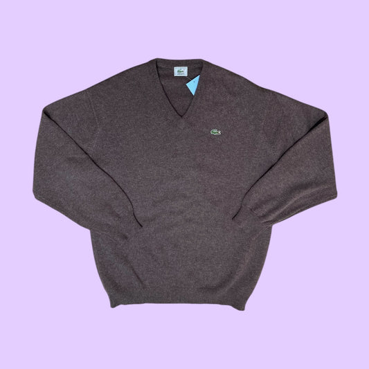 Vintage Lacoste v-neck wool jumper - XL