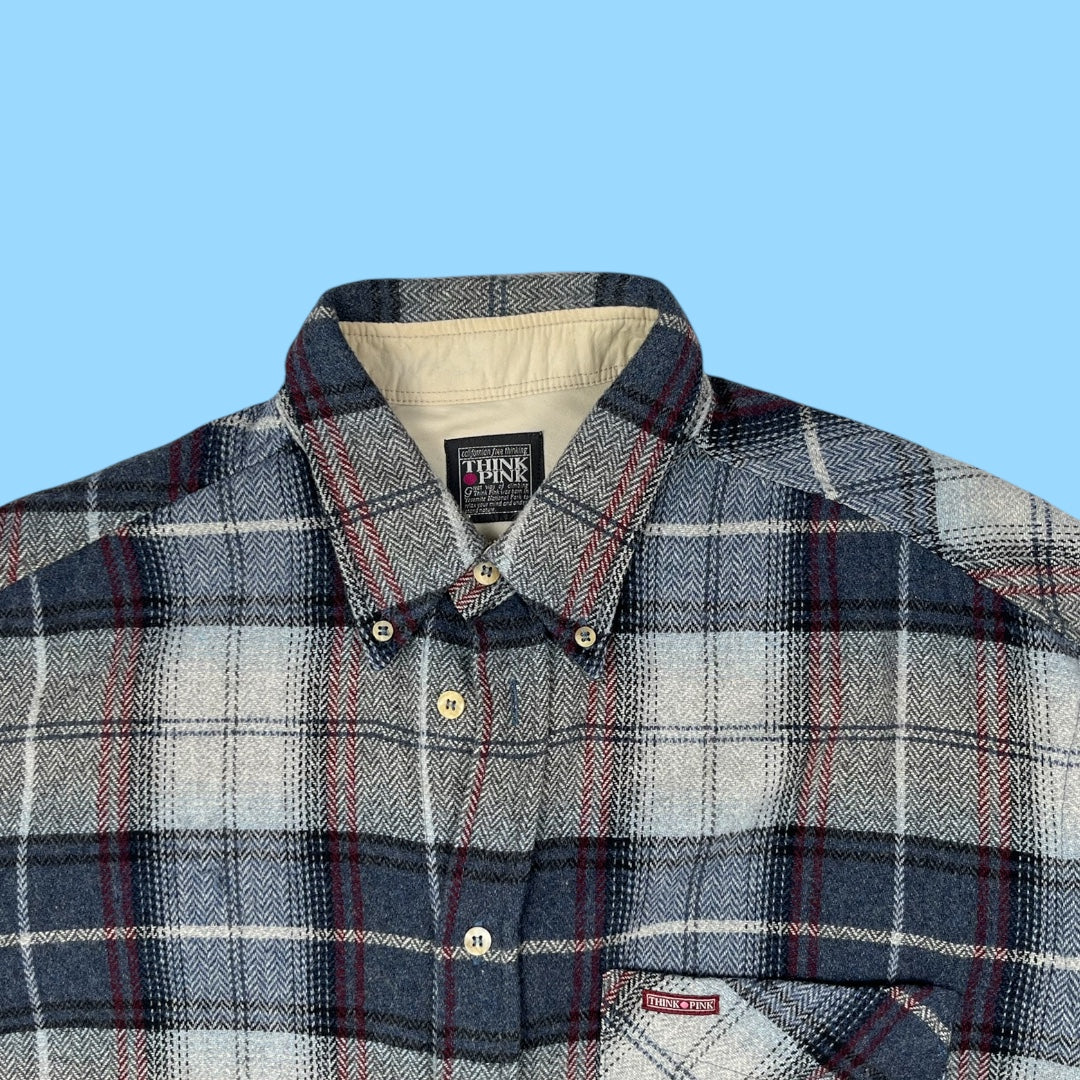 Vintage Think Pink heavy flannel shirt - L