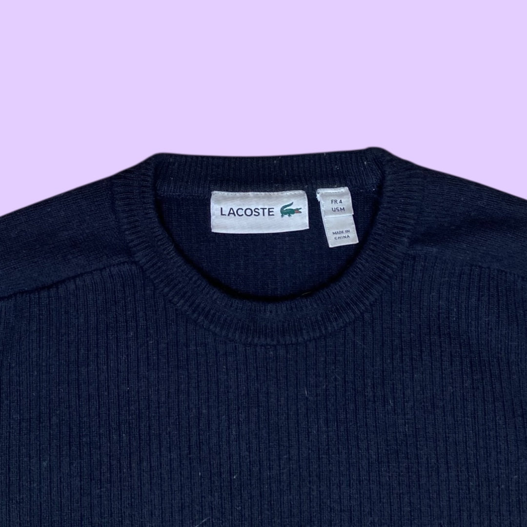 Vintage Lacoste Sports d'Hiver navy wool jumper - M