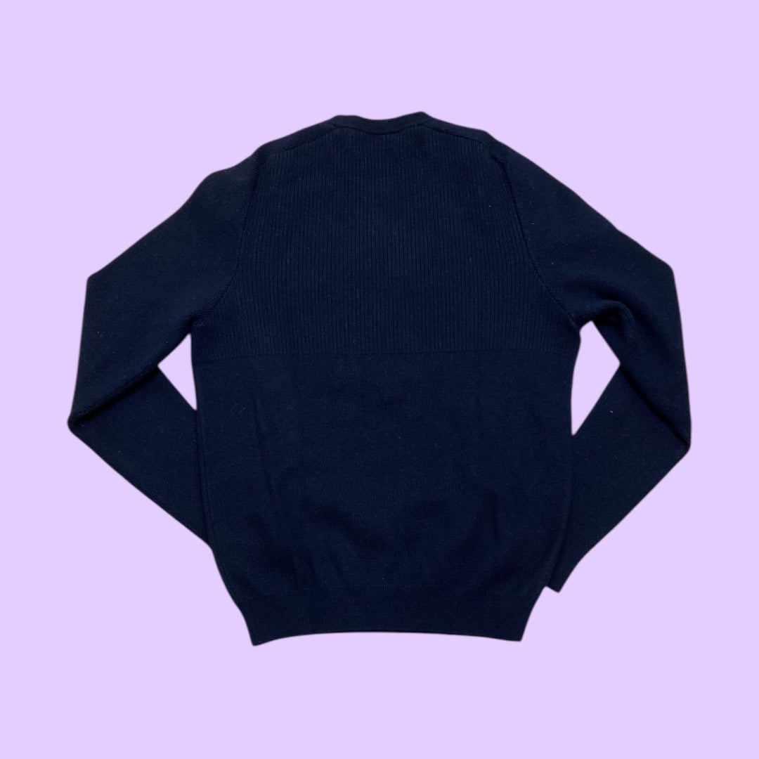 Vintage Lacoste Sports d'Hiver navy wool jumper - M