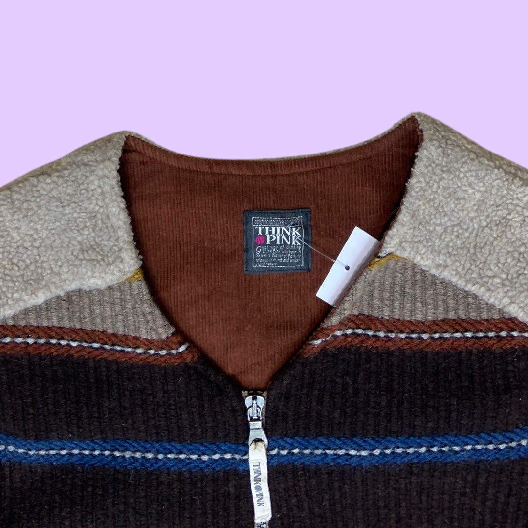 Vintage Think Pink wool vest - L