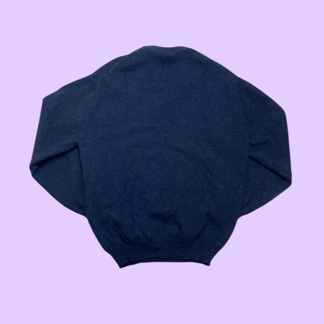 Vintage Lacoste navy new wool jumper - L