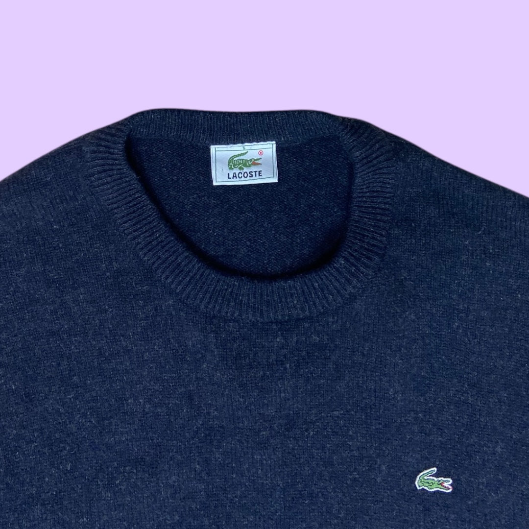 Vintage Lacoste navy new wool jumper - L