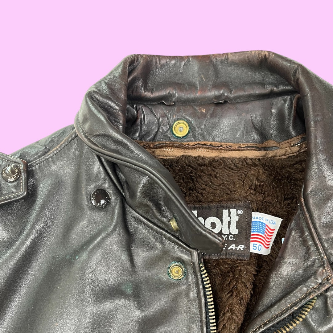 Vintage Schott A2 leather flight jacket - 2XL