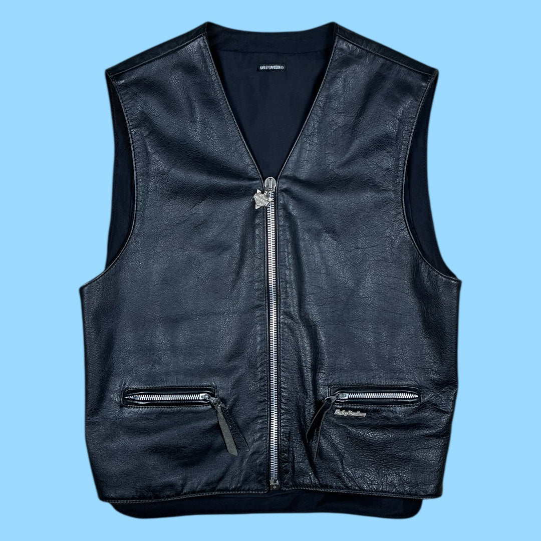 Vintage Harley Davidson leather vest - M