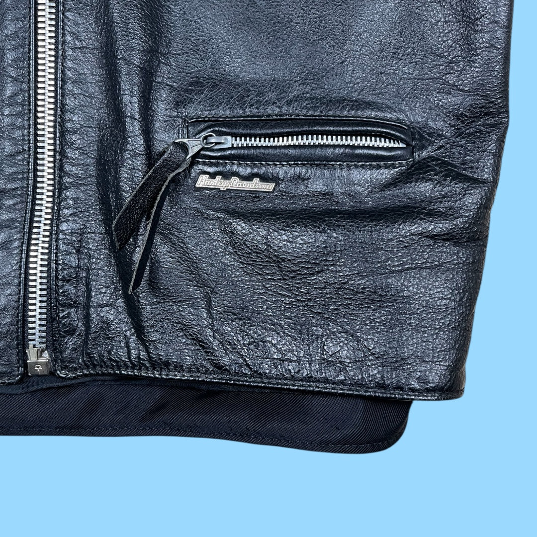 Vintage Harley Davidson leather vest - M
