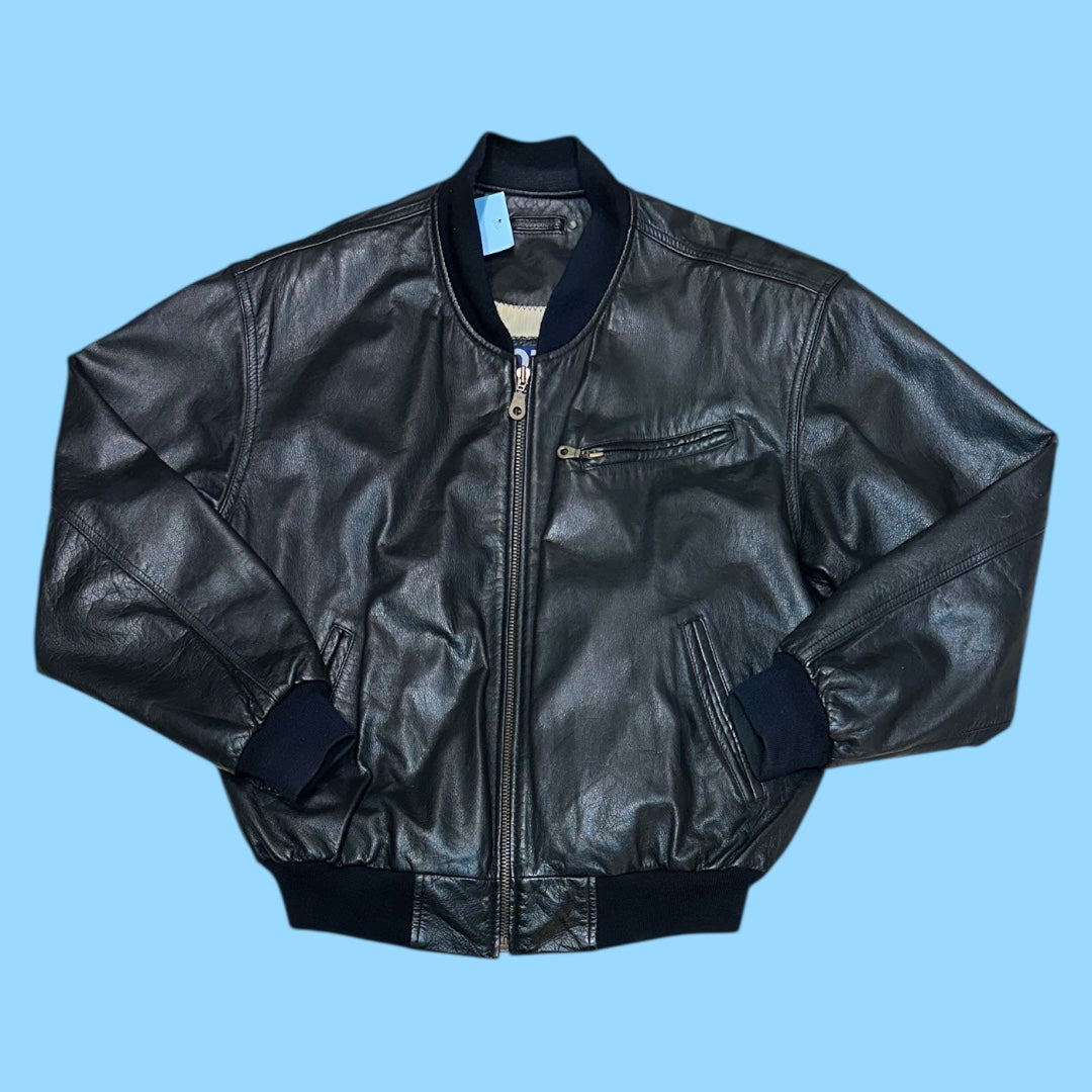 Vintage leather bomber jacket - M