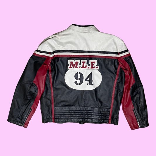 Vintage Monte Carlo motor race leather jacket - 2XL