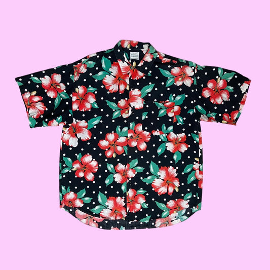 Vintage floral benetton shirt - XL