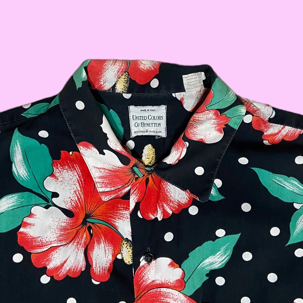 Vintage floral benetton shirt - XL