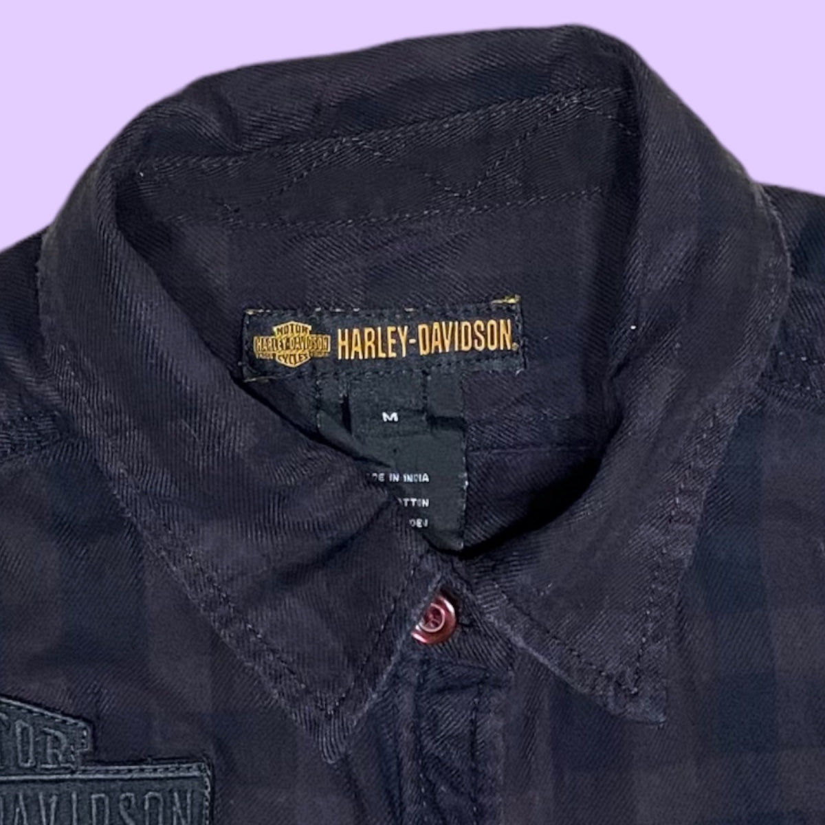 Vintage Harley Davidson checkered shirt - M