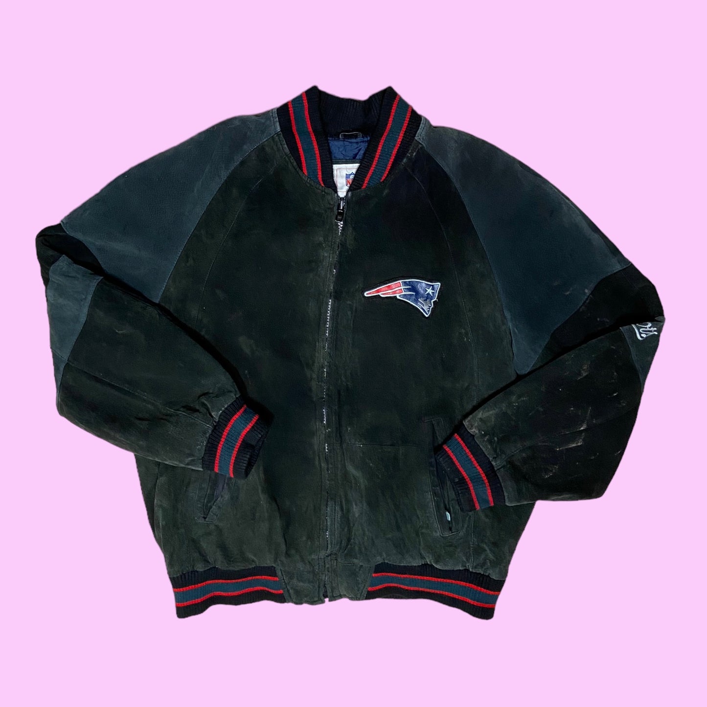 Vintage Patriots leather jacket - L