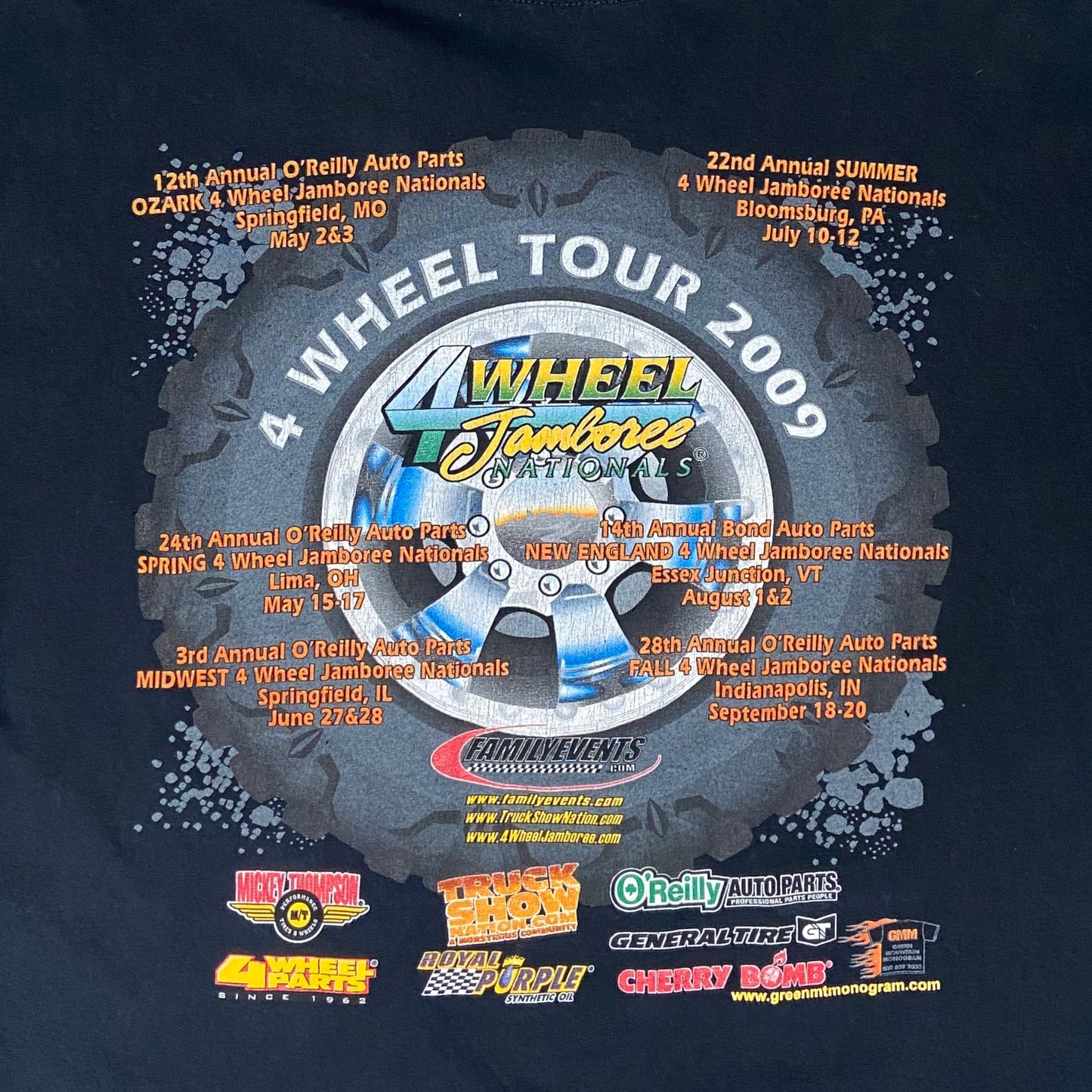 Vintage 4 wheel 2009 tour t-shirt - L