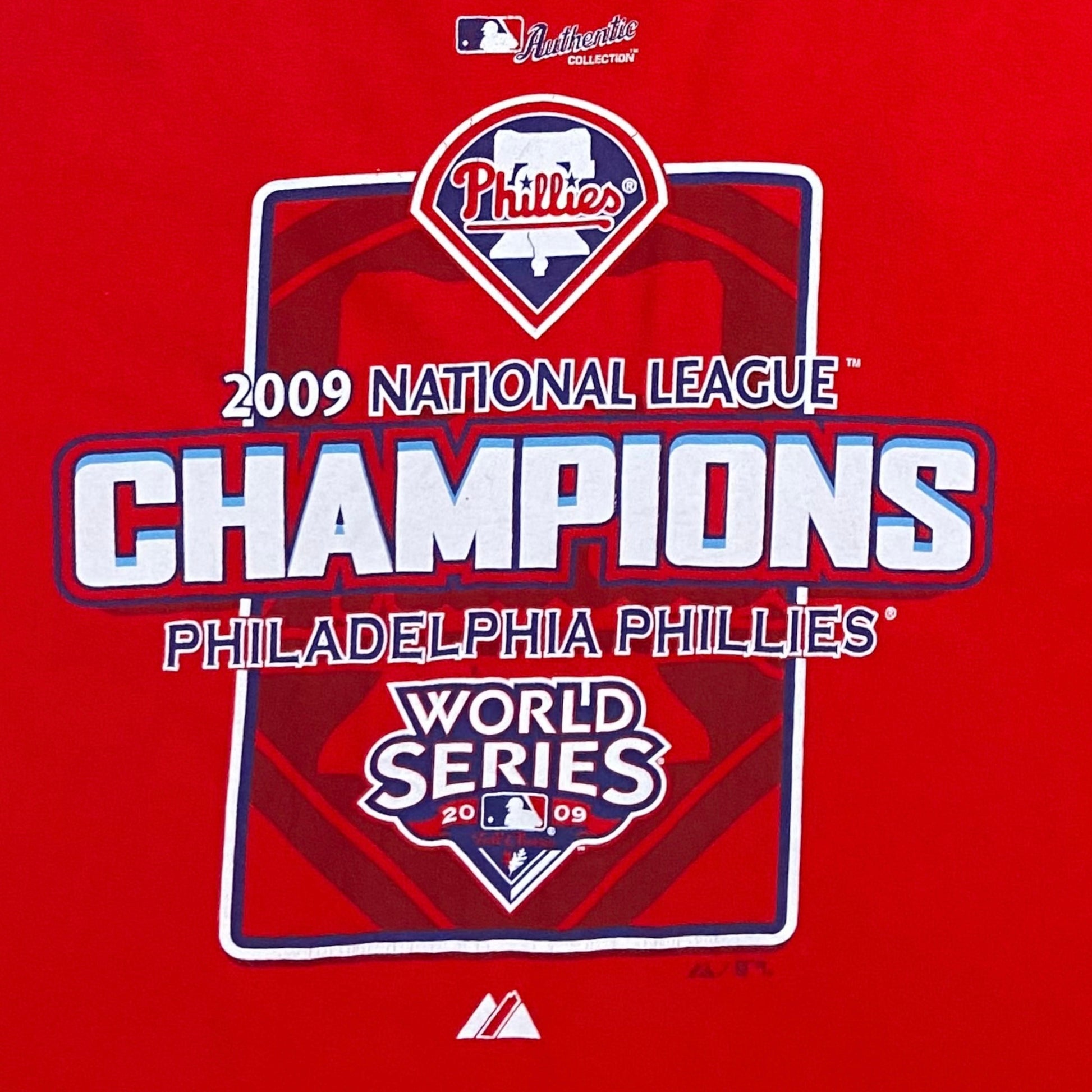 2008 PHILADELPHIA PHILLIES NATIONAL LEAGUE CHAMPIONS MAJESTIC TEE XL