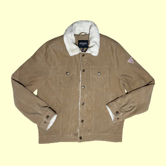 Vintage Guess corduroy sherpa jacket - M