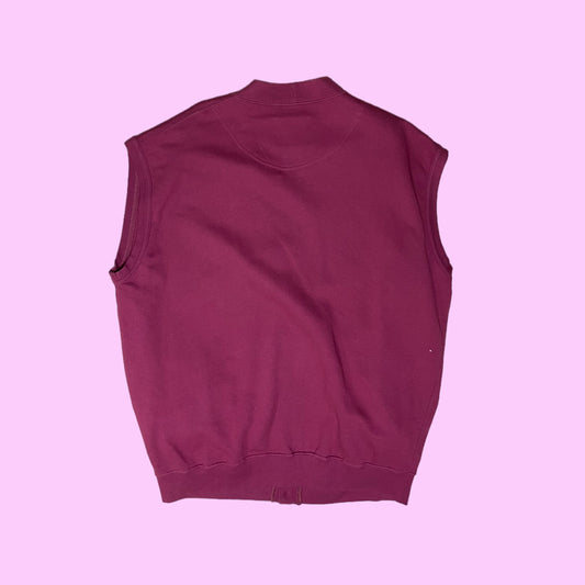 Vintage sleeveless sweater cardigan - M