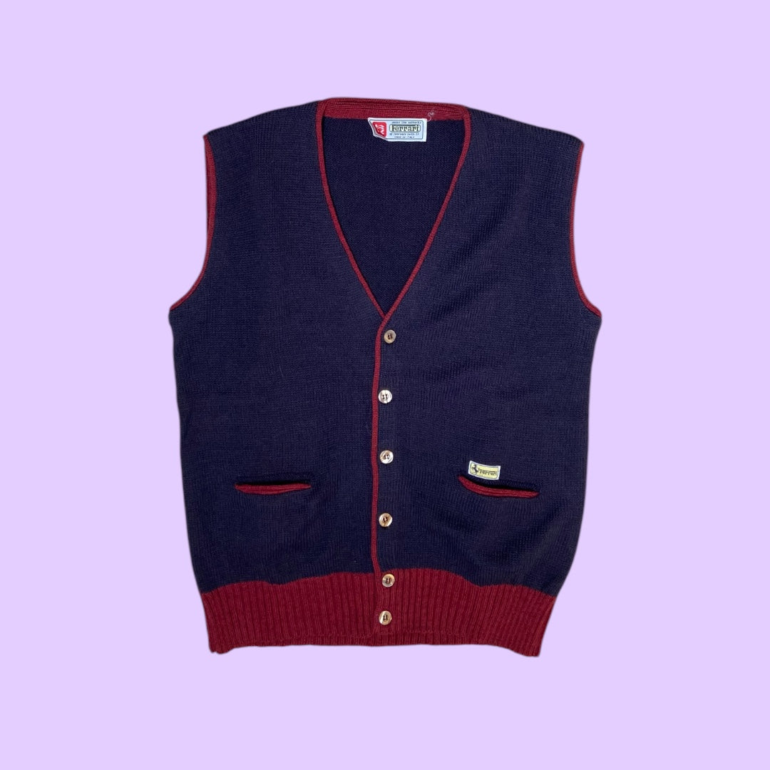 Vintage Ferrari 1977 wool vest - M