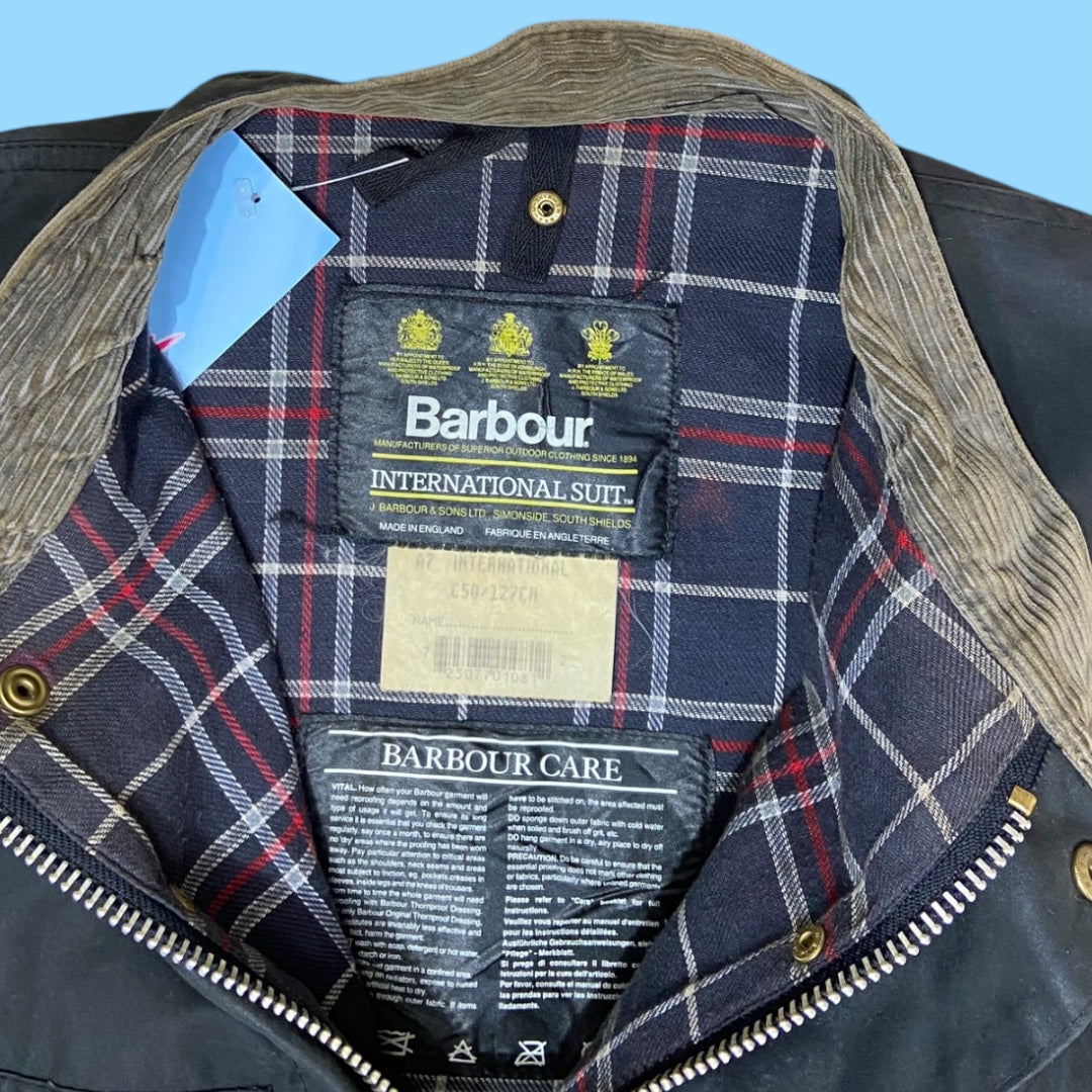 Vintage Barbour black wax coat - 2XL