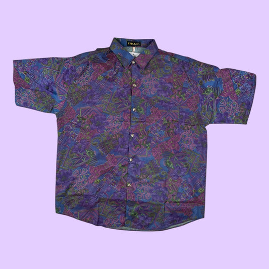 Vintage Thai silk exotic shirt - XL