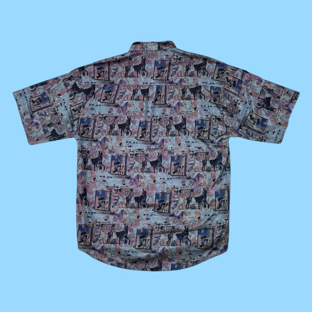Vintage Thai silk exotic shirt - XL