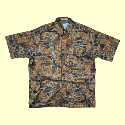 Vintage Thai silk exotic shirt - XL