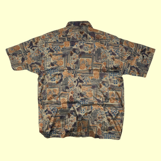 Vintage Thai silk exotic shirt - XL