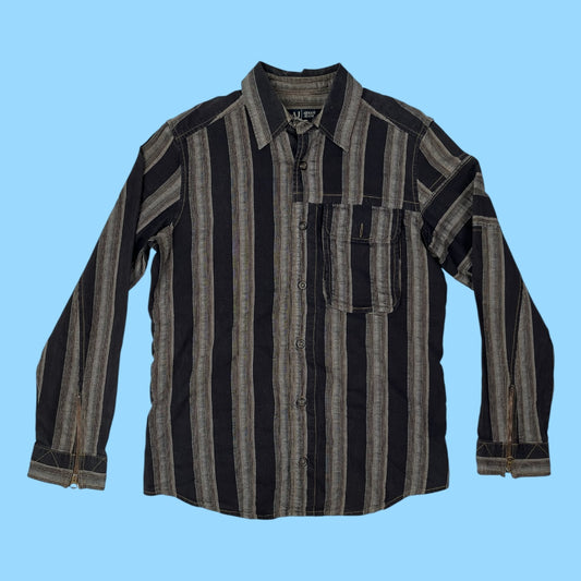 Vintage Armani Jeans striped hemp shirt - L