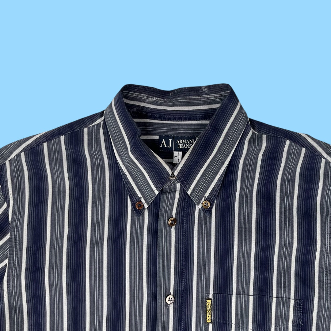 Vintage Armani Jeans striped shirt - L