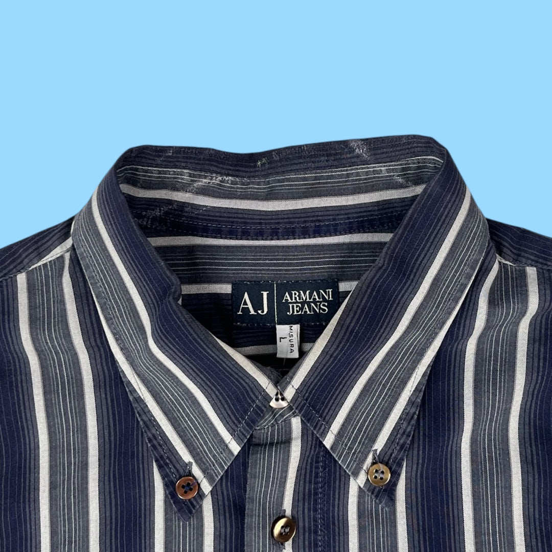 Vintage Armani Jeans striped shirt - L