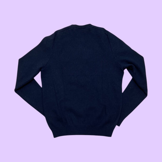 Vintage Lacoste Sports d'Hiver navy wool jumper - M