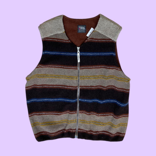 Vintage Think Pink wool vest - L