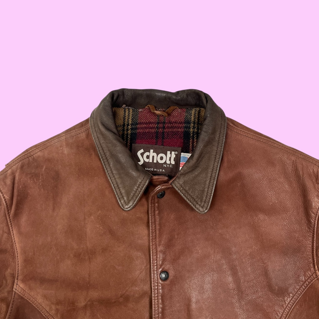 Vintage Schott leather jacket - XL