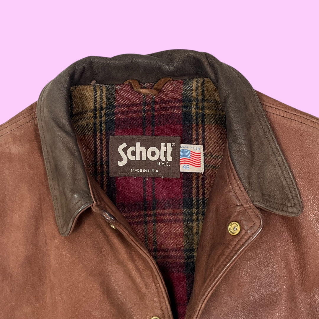 Vintage Schott leather jacket - XL