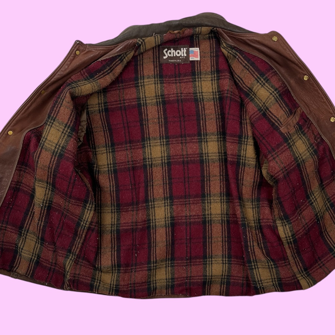 Vintage Schott leather jacket - XL