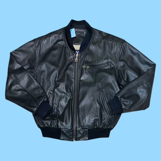 Vintage leather bomber jacket - M