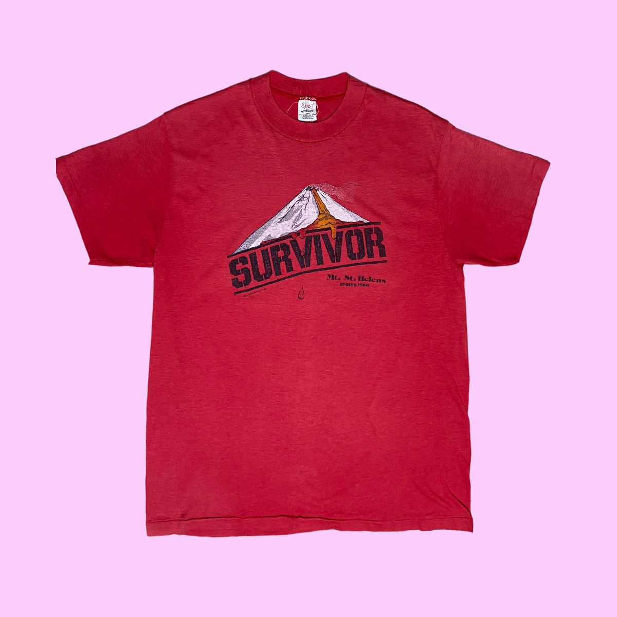 Vintage 1980 Mt; St. Helens survivor t-shirt - L