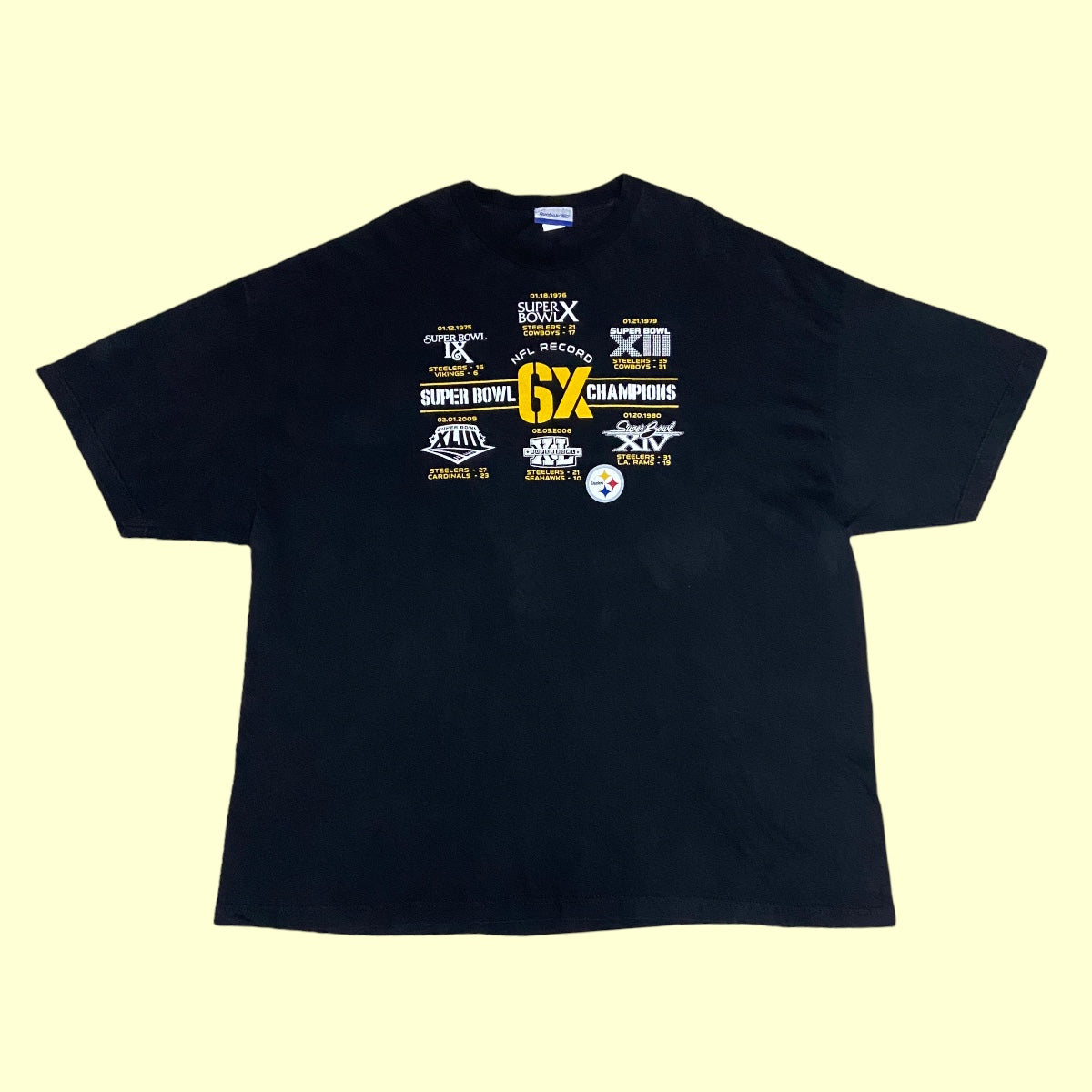 Reebok Steelers 6X Superbowl Champions T-Shirt - XXL