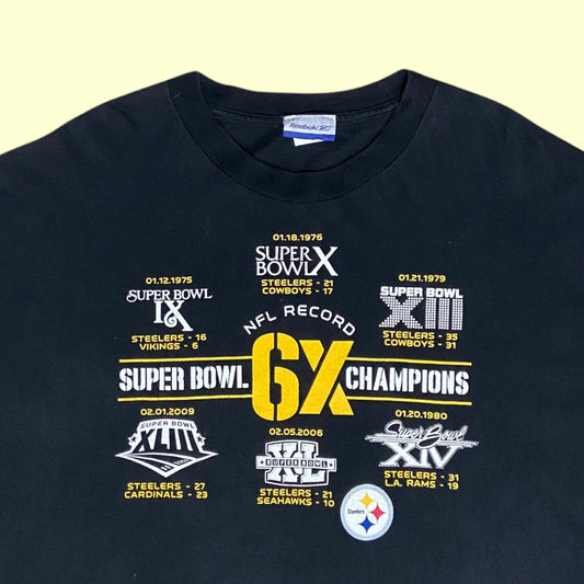 Reebok Steelers 6X Superbowl Champions T-Shirt - 2XL